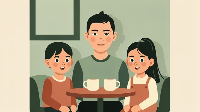 A family resting together during a trip whose plan can adapt